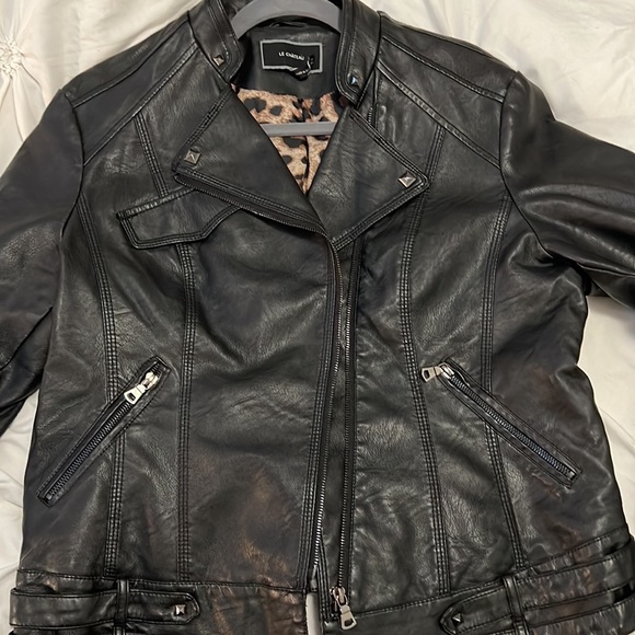 Le Chateau Faux leather moto jacket. Size XXL - Picture 5 of 7